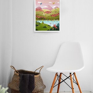 11x14 Autumn Lake Print Fantasy Landscape Art New York Whimsical Art Print Kids Bedroom Decor Cute Wall Art Nature Wall Art image 3