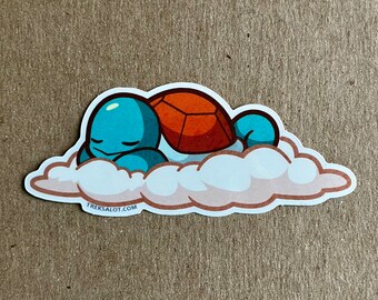 Turtle Sticker 3.7" - Cartoon Decal - Pop Culture Design - Japanese Anime Art - Water Bottle Sticker - Waterproof Decal - Die Cut Art