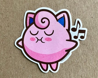 Puffball Sticker 3.4" - Cartoon Decal - Pop Culture Art - Japanese Anime Art - Water Bottle Sticker - Waterproof Decal - Die Cut Art