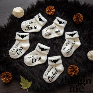 Baby Socke Schwangerschaft verkünden Familie Geschenk zur Geburt Baby Geschenke Du wirst Tante Opa Oma Onkel Papa Patentante Patenonkel