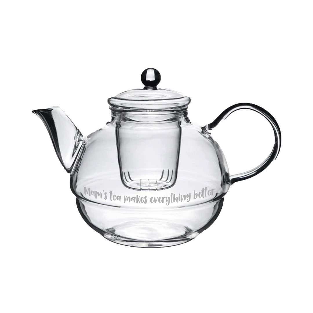 Personalised Teaforone Teapot for Mum, Teapot & Strainer Set, Tea