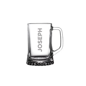 Personalised Engraved Name Tankard Glass, Customised Beer Mug, Etched Beer Tankard, Birthday Gift, Wedding Gift, Father's Day Gift