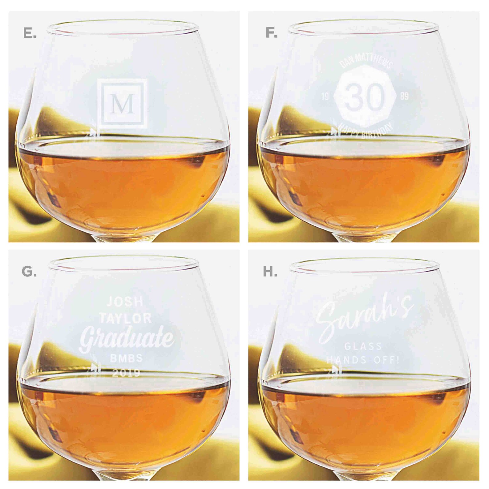 Personalised Brandy Cognac Glass Personalized Custom Glass Etsy