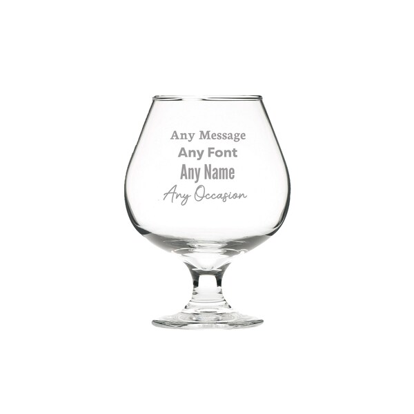 Personalised Engraved Brandy/Cognac Snifter Glass, Brandy Snifter, Brandy Balloon, Retirement Gift, 60th Birthday Gift