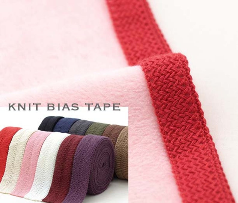 Knit Bias binding Tape by 5 yards 4.5m in 12 Colours Etsy