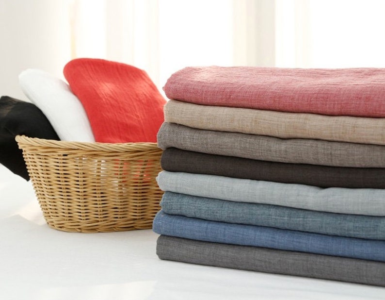 WASHED GAUZE cotton fabric 148cm Wide Modern 11 colours by Yard
