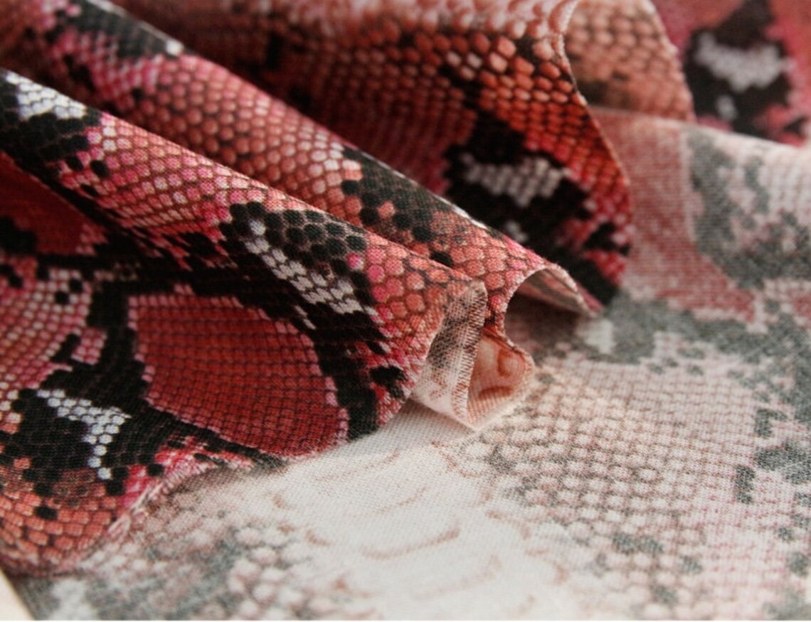 PYTHON SNAKE Cotton 100% fabric Unique Digital printing By | Etsy