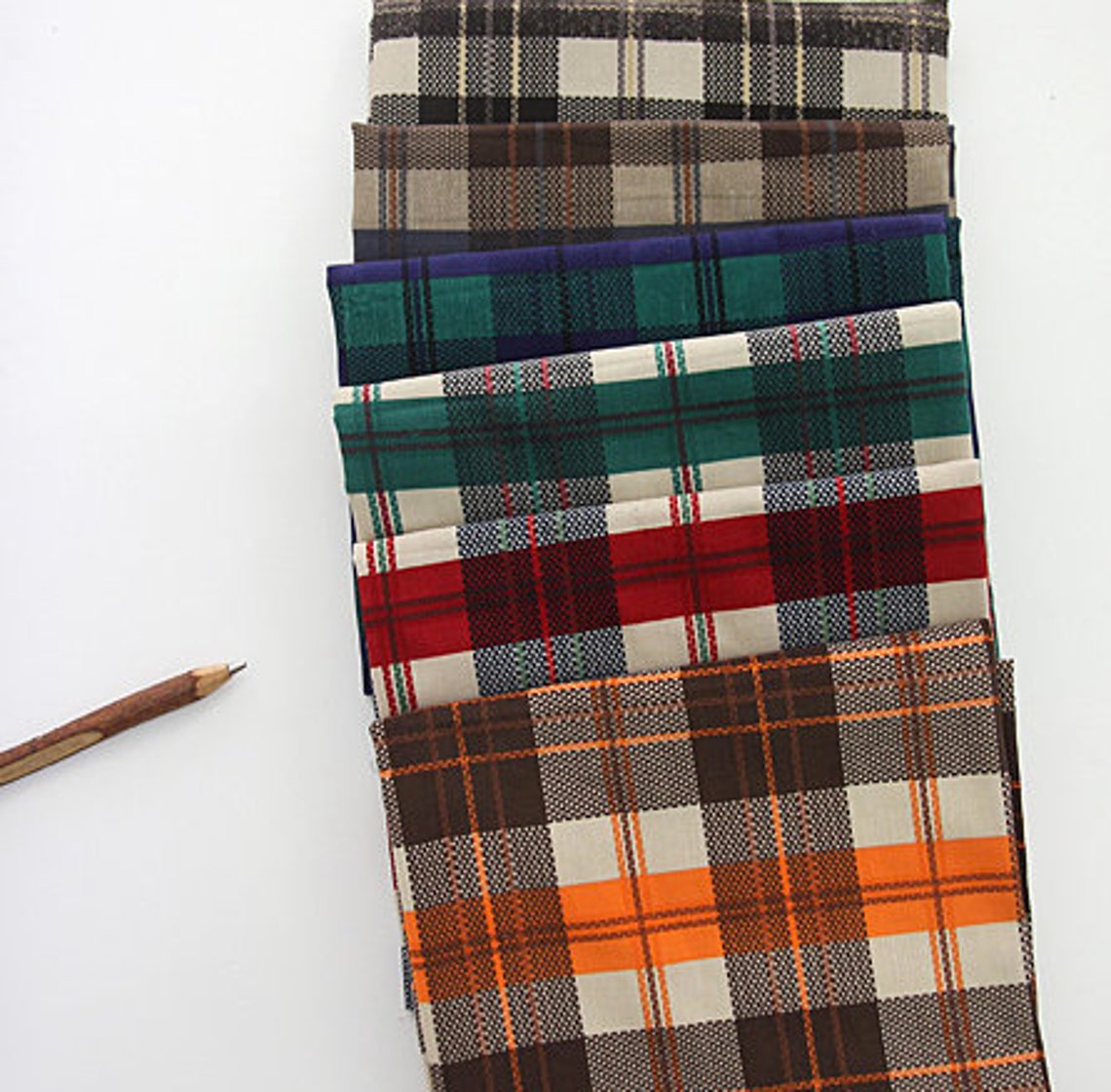 Check pattern Corduroy Fabric 9 colours by Yard Etsy