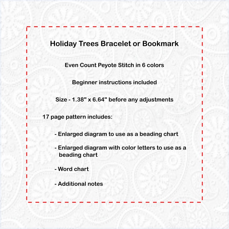 Holiday Trees, Peyote Bead Bracelet Pattern, DIY Bookmark, Beadweaving Tutorial, Happy Birthday Gift for Mom image 2