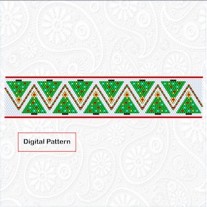 Holiday Trees, Peyote Bead Bracelet Pattern, DIY Bookmark, Beadweaving Tutorial, Happy Birthday Gift for Mom image 5