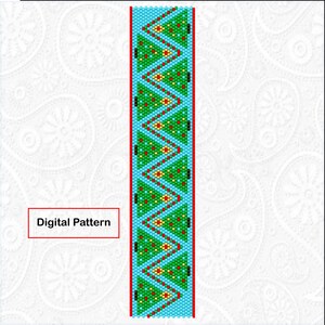 Holiday Trees, Peyote Bead Bracelet Pattern, DIY Bookmark, Beadweaving Tutorial, Happy Birthday Gift for Mom image 6