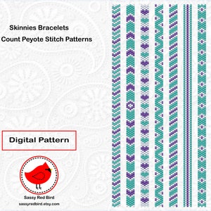 Skinnies, Peyote Bead Bracelet Pattern, Skinny Bracelet, Wrap Bracelet, Beadweaving Tutorial, Happy Birthday Gift for Mom, Best Seller