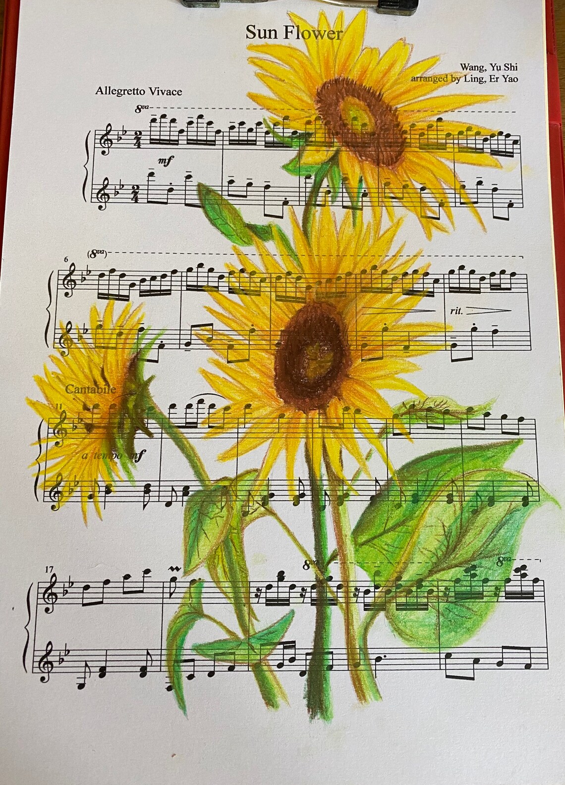 Sunflower Music Sheet Artwork Print A4 | Etsy