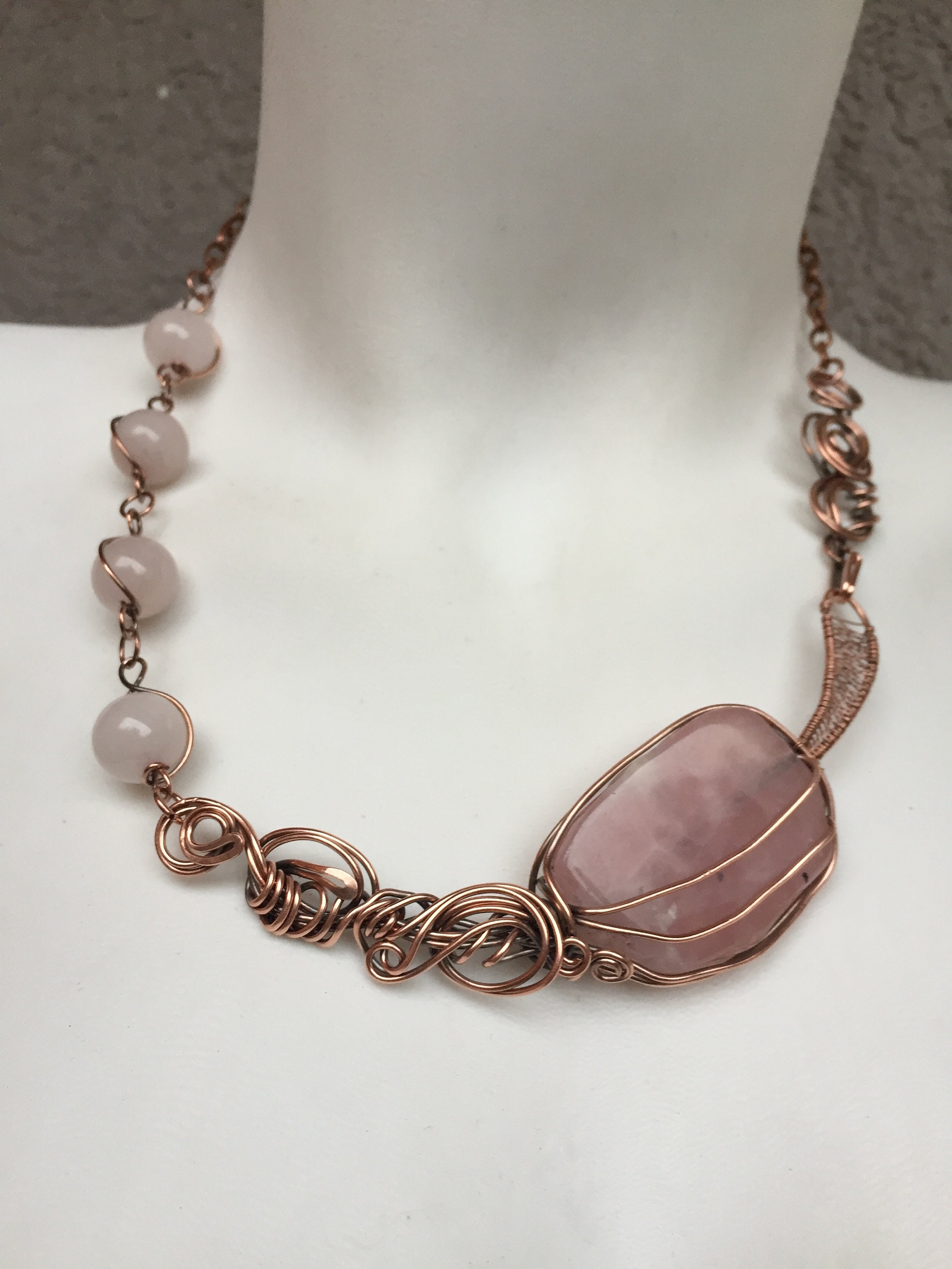 LOVE Rose Quartz is Stone of Love. Wire Wrapped Jewelry. Hand - Etsy