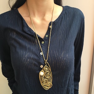 Long Statement Brass Asymmetric Agate Necklace.Unique Hand Made Necklace. Wire Wrapped. Boho Style. Knitting Lace with Wire.Birthstone agate