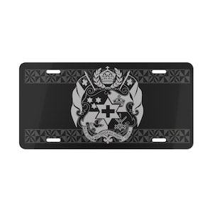 Tabliczka znamionowa TONGAN SEAL BLACKOUT - Tongan Pride, Tongan Seal, dekoracja samochodowa z wysp Pacyfiku