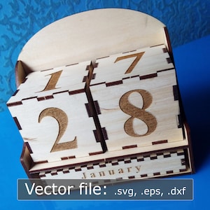 Laser cut Perpetual Calendar (vector file) digital download
