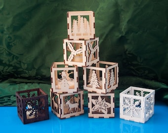 Laser cut Christmas Luminaries - 7 designs - Digital Files