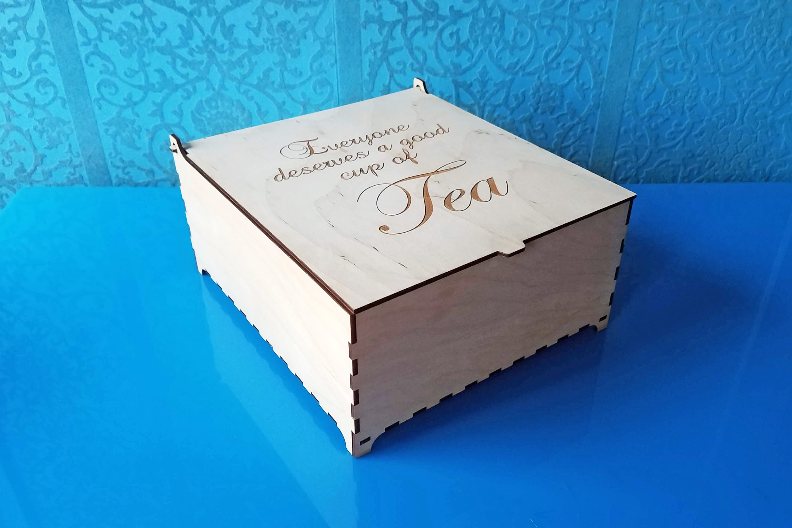 Laser Cut Tea Box With Removable Trays and Dividers Vector Etsy UK