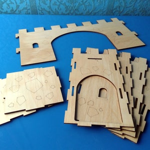 Laser cut castle towers and walls digital vector files DIY toys image 4