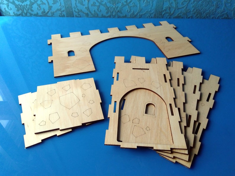 Laser cut castle towers and walls digital vector files DIY toys image 4