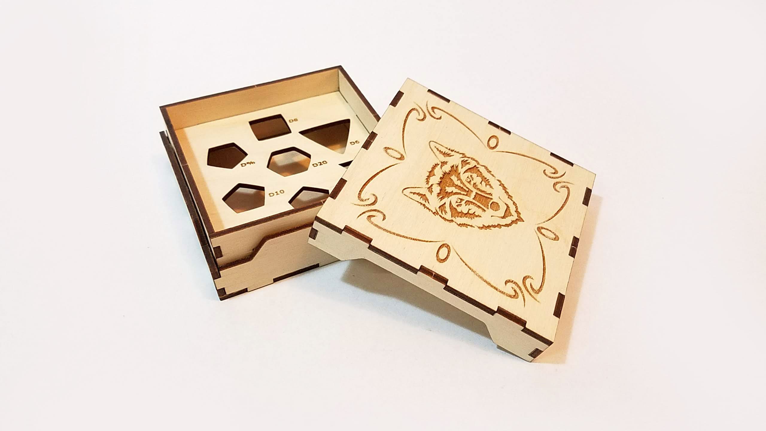 Laser Cut Dice Box With Borders and RPG Symbols for Etsy Ireland