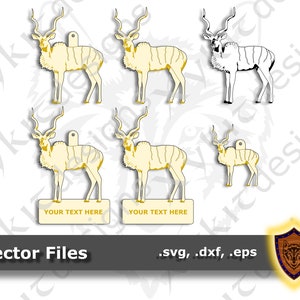 Kudu Antelope SVG - Animal Ornament - Magnet - Key Chain - Craft DXF - (Vector Files) Digital Files