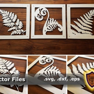 Fern Leaves Art - Laser Files - Artisanat - CNC - svg - dxf - eps (Téléchargement numérique)