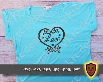 Love SVG - Silhouette - Scrapbook - Valentines Day - T-shirt svg design - Craft Files (Digital Download)