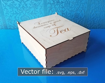Laser Cut Tea box with removable trays and dividers - Vector Files - (Digital Download)