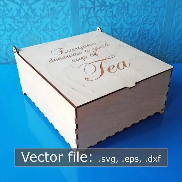 Laser Cut Tea box with removable trays and dividers - Vector Files - (Digital Download)