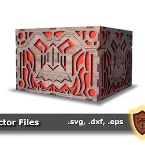Laser Cut - Zwerg Fantasy Box - Dekorativ - Vektordateien (Digitaler Download)