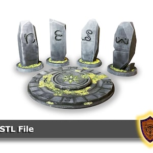 Stone Circle - The Meeting Place - Tabletop RPG scatter terrain - dungeon decor - 3D printing (.stl file - digital download)