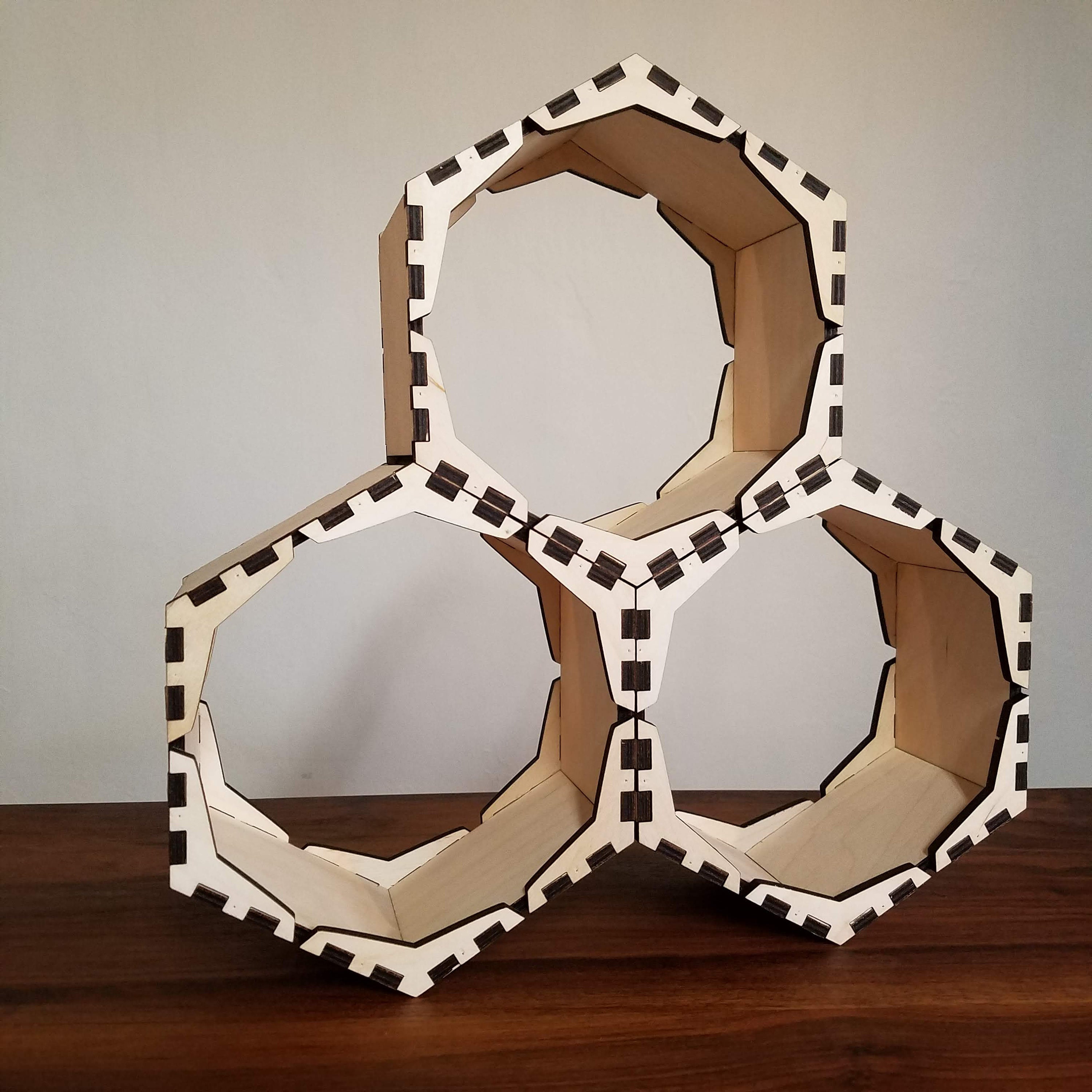 Laser Cut Hexagon Shelves and Box instant Download Etsy