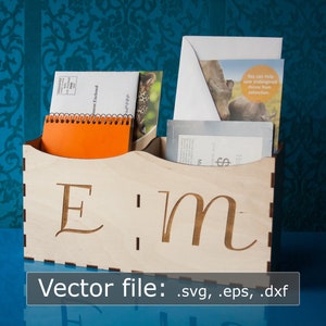 Laser cut Mail Holder (vector file) digital download