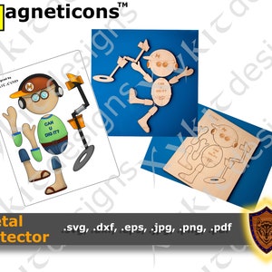 Metal Detector - Paper Doll - Craft Coloring Page - (Instant Download)