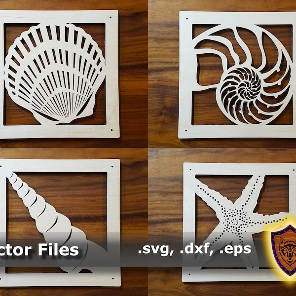 Sea Shells Wall Art - Laser Files - Crafting - CNC - svg - dxf - eps (Digital Download)