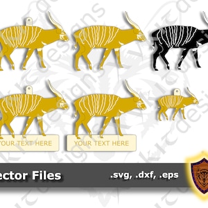 Bongo Antelope SVG - Animal Ornament - Magnet - Key Chain - Craft DXF - (Vector Files) Digital Files