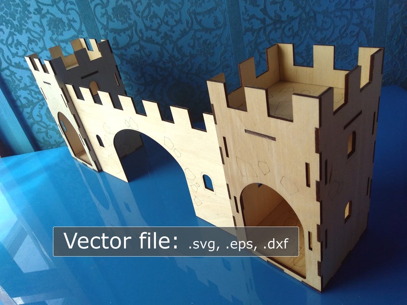 Laser cut castle towers and walls digital vector files DIY toys image 1