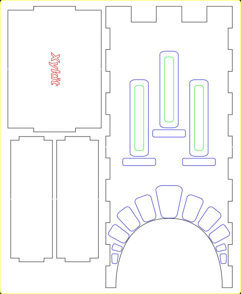 laser cut dice tower with tray vector file digital
