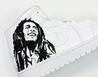 Zapatillas monocromáticas Bob Marley Nike Jordan - Etsy España