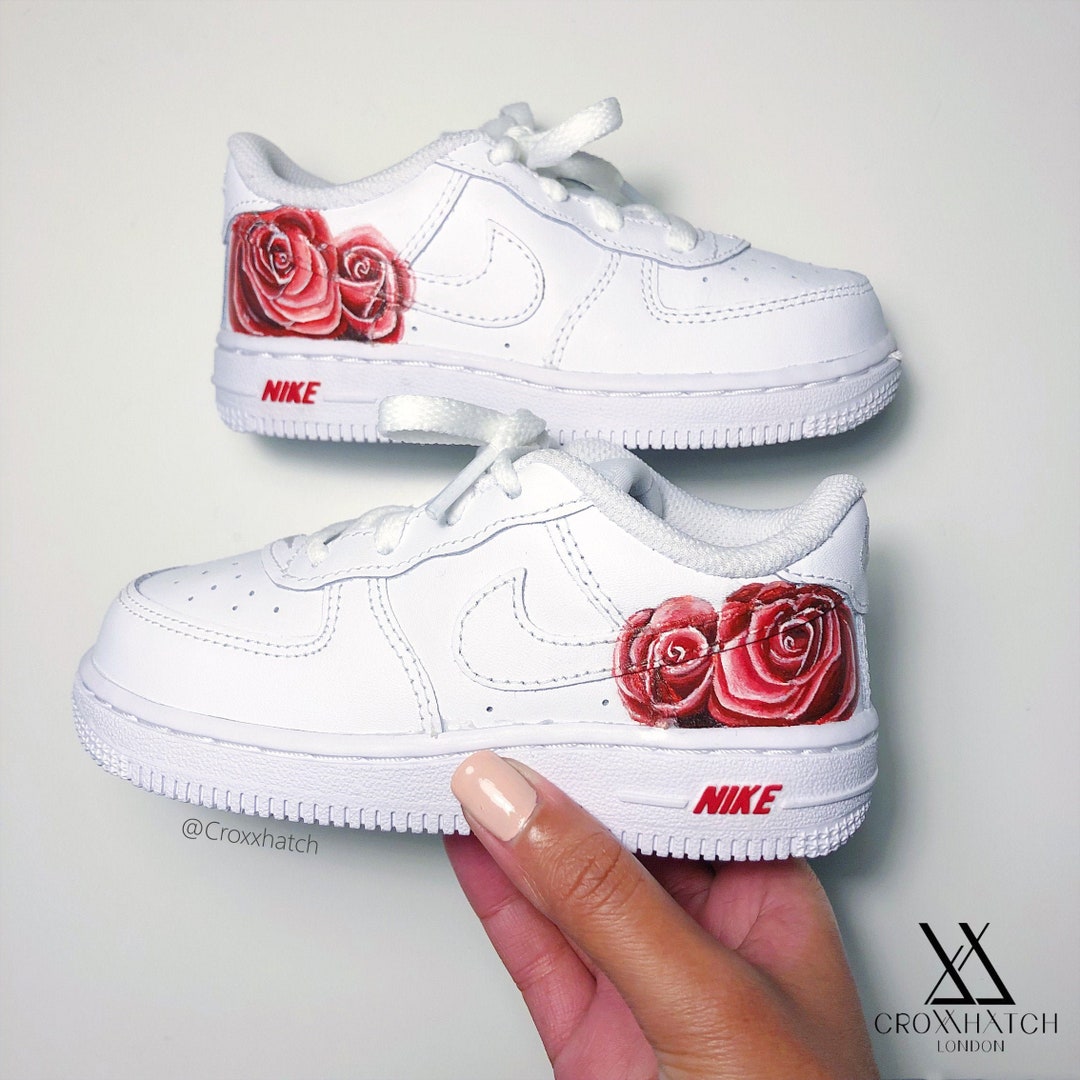 custom rose white nike air force 1