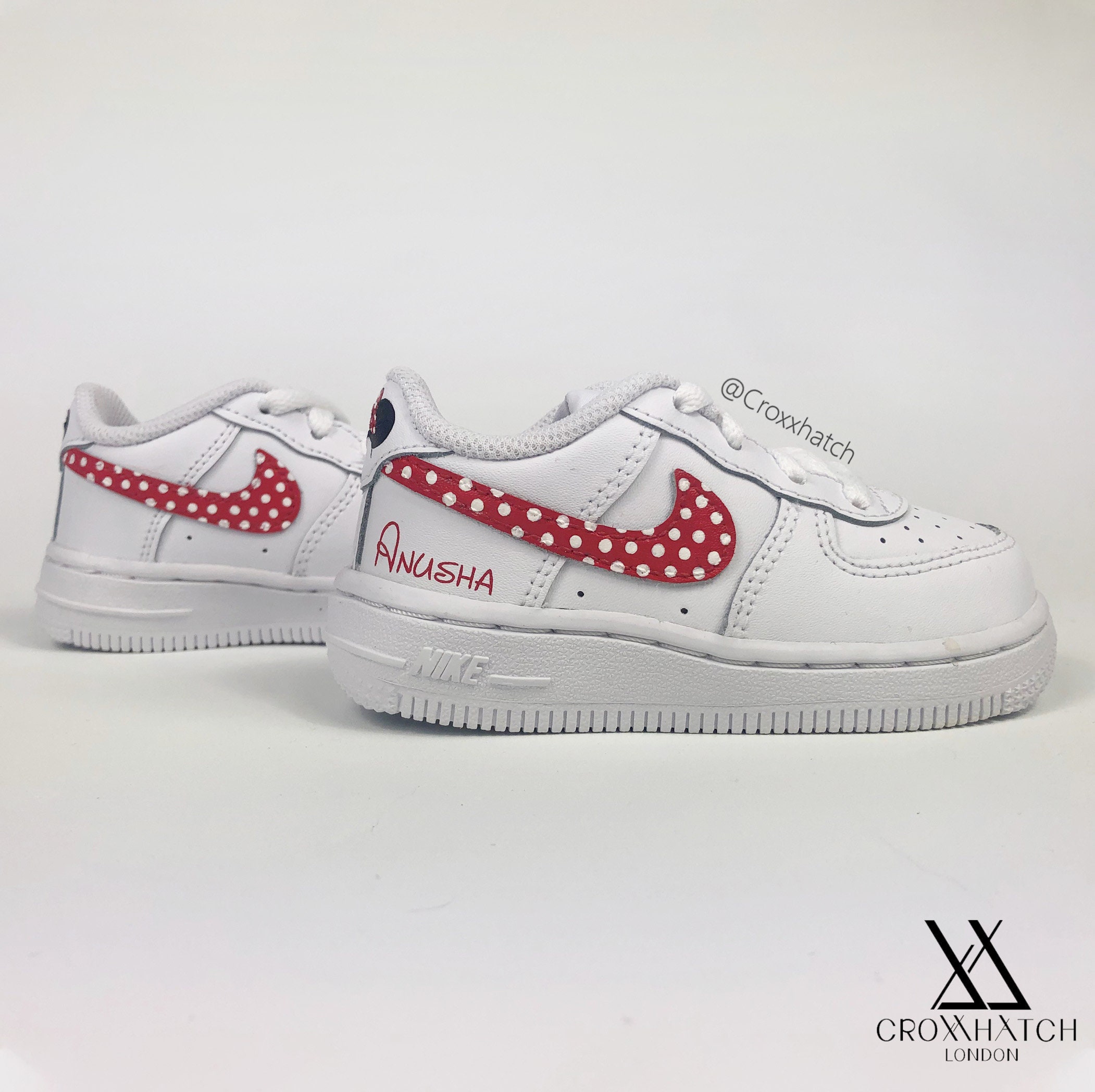 Minnie Mouse Custom Air Force 1 Nike Sneakers Infant & Adult 