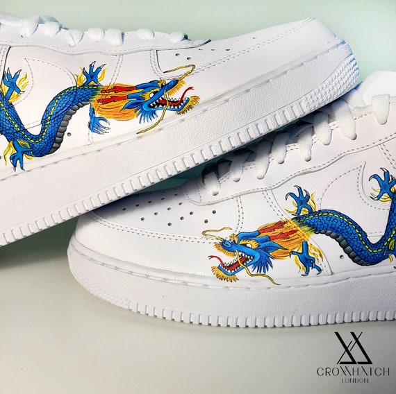 Blue Dragon Wrapped Around Nike Air 