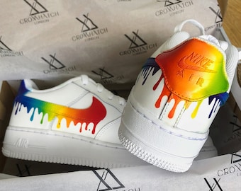 Rainbow Dripping Paint Swoosh Custom 