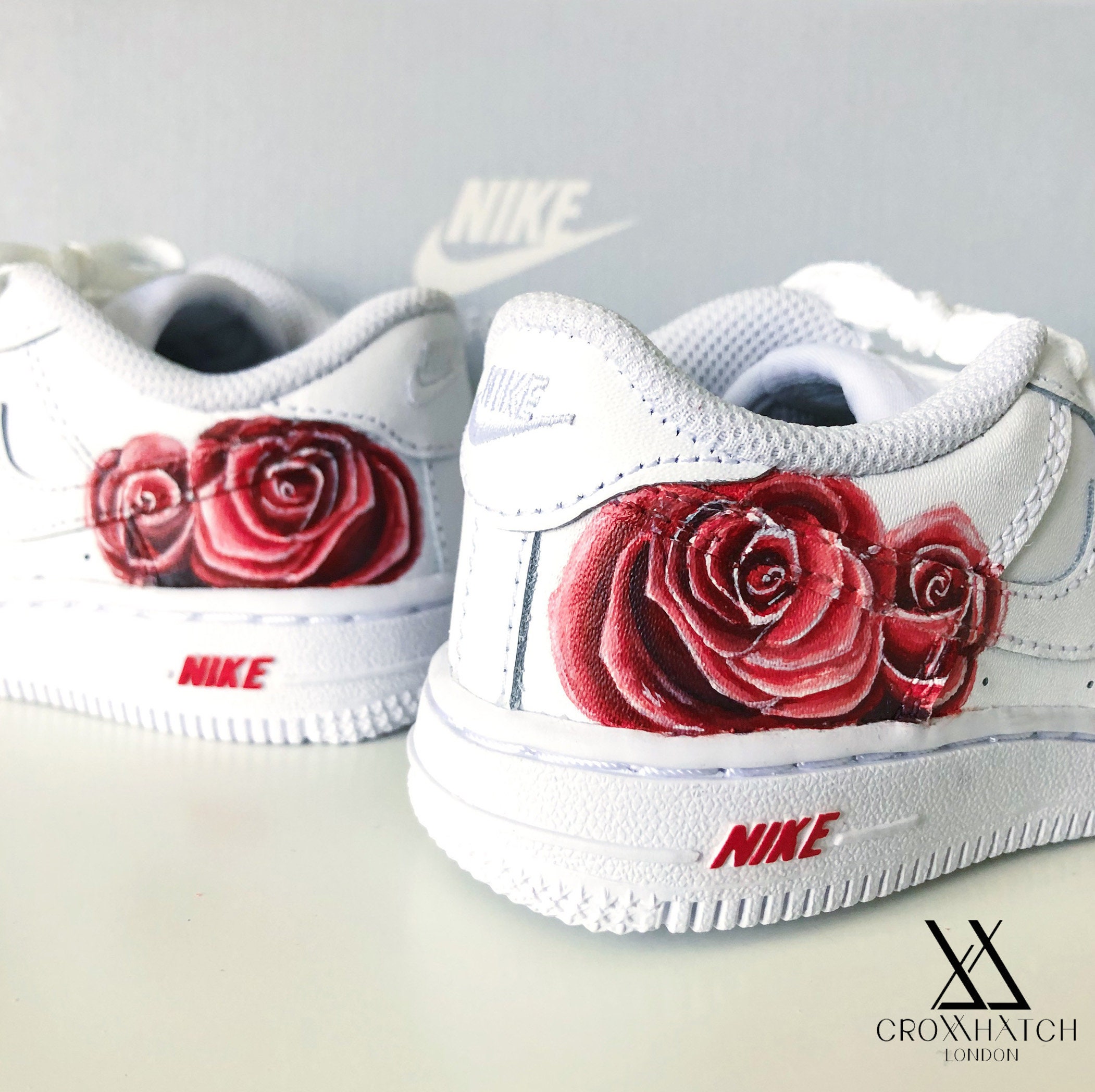 Custom Nike Air Force 1 Red Rose - Custom Nike Shoes – BlvdCustom