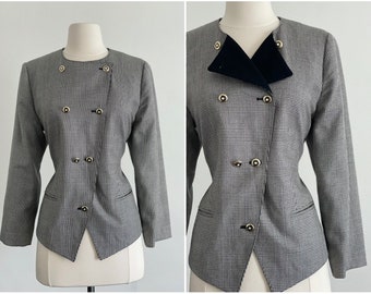 1970’s Geissler Germam Houndstooth Jacket | Vintage German Jacket | double-breasted jacket