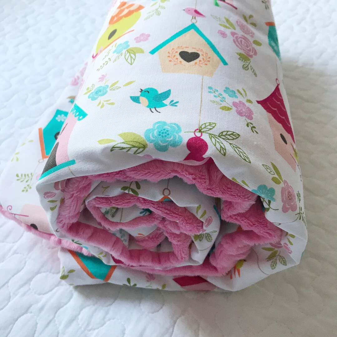 Girl Blanket, Newborn Blanket, Birds Blanket, Birds Baby, Baby Girl