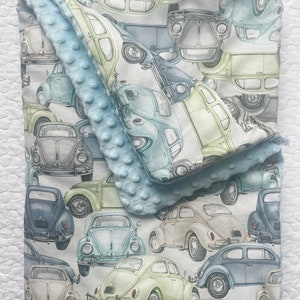 Newborn Baby Blanket, Baby Boy Blanket, VW Beetle Blanket, Baby Girl Blanket, Nursery Blanket, VW Beetle Quilt, Gift Blanket, Retro zdjęcie 5