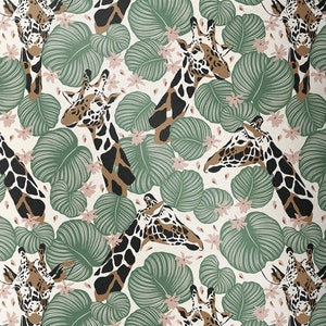 Cobertor de bebê de girafas em folhas, cobertor de animais, cobertor de meninas, cobertor para presente, girafas em folhas, cobertor biy, roupa de cama de bebê de girafas